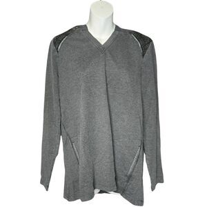 LOGO Life by Lori Goldstein French Terry Pullover Hoodie With Pintuck Size S NWT